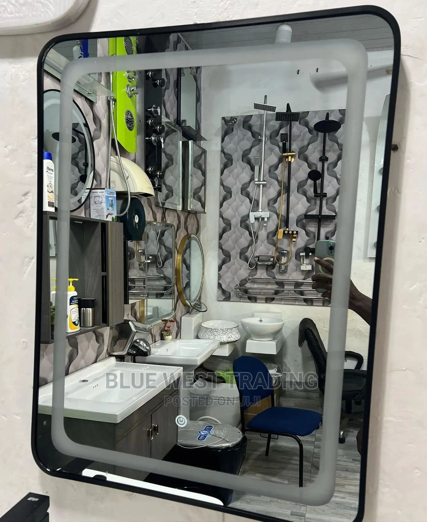 Black Frame LED Mirror
