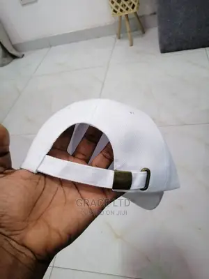 White Cap With Buckle Behind