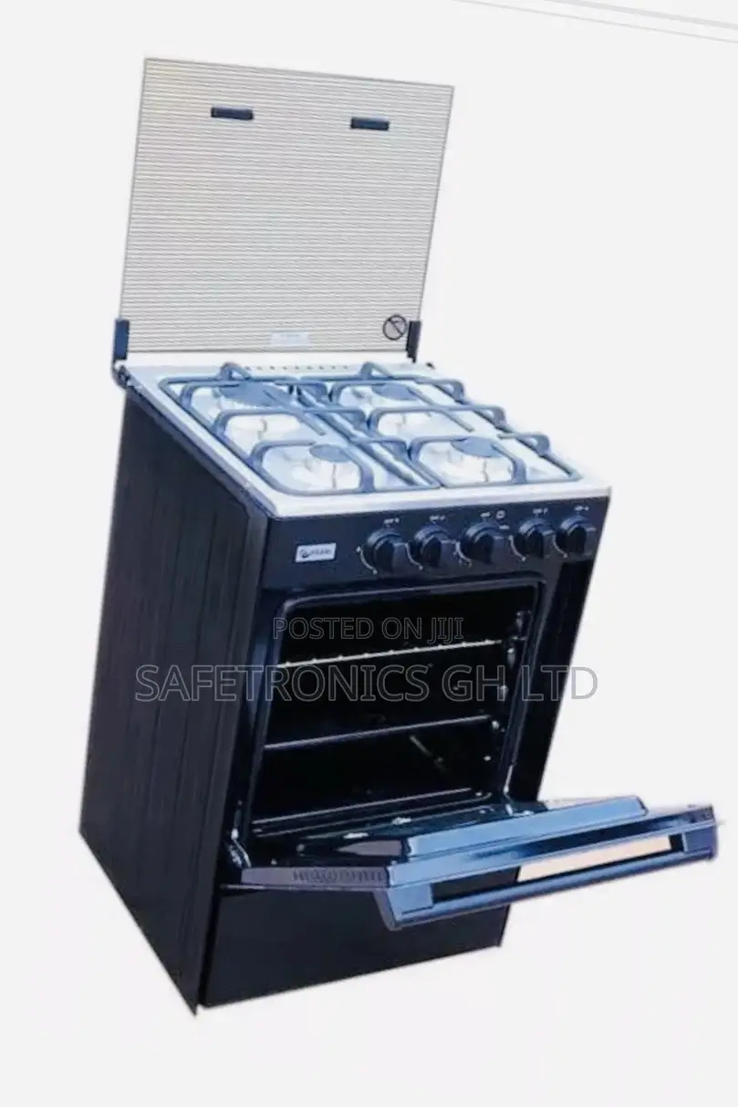 Volcano Black 4 Gas Burner 50×55 With Oven and Grill