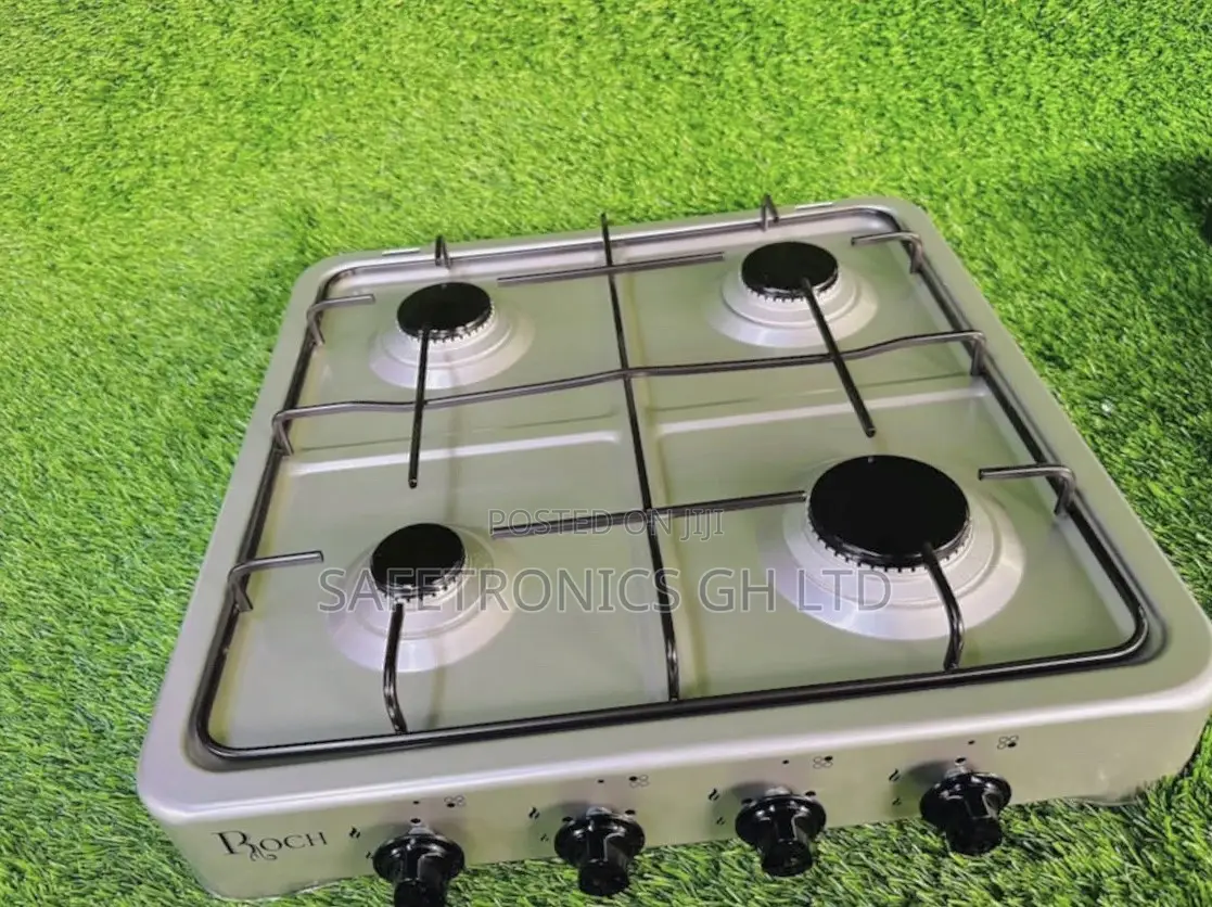 Volcano Table Top (4B) 4 Gas Burner, Metallic Steel Black