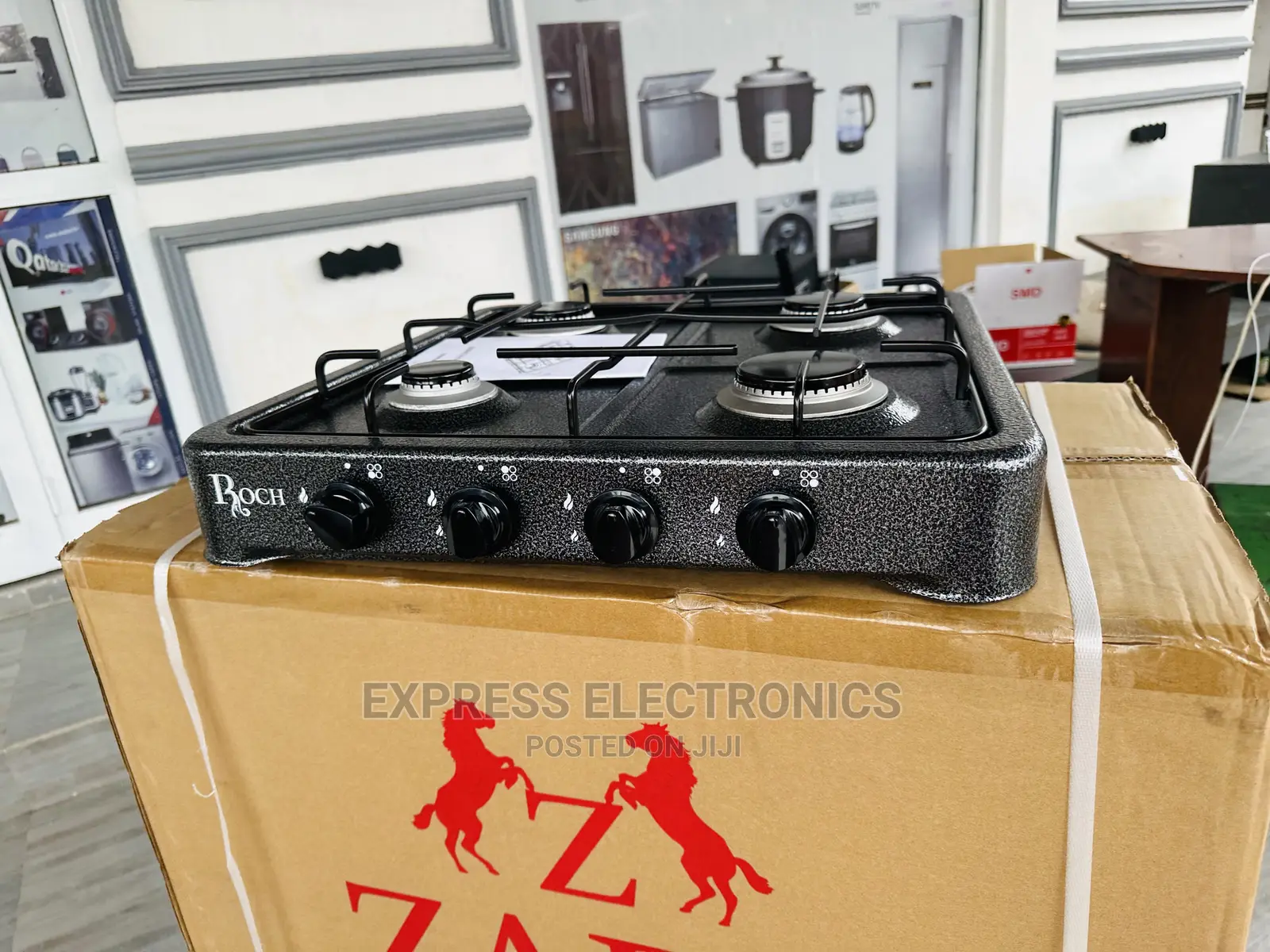 Get Discount on Gas Cooker Table Top 4burner Metallic Black