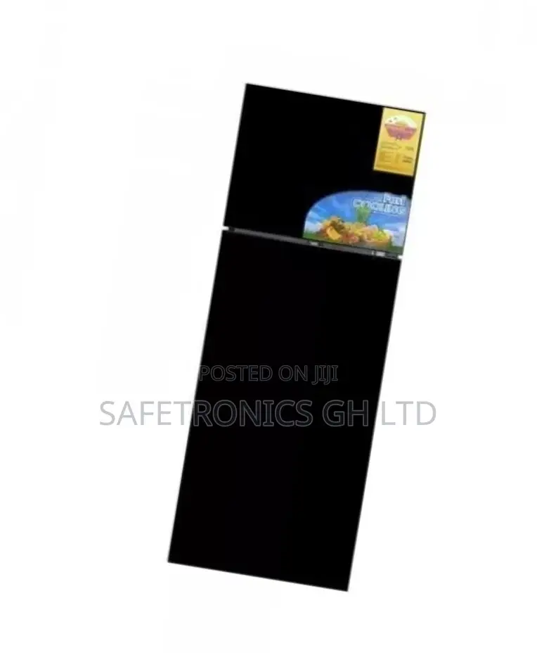 Pearl 420ltr Top Freezer Fridge Black Glass PF-55BG