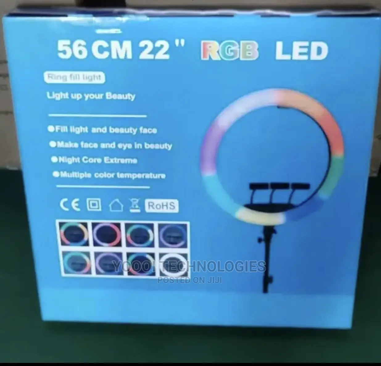 Quality 22" RGB Dimmable Ring Light With 2.1m Stand