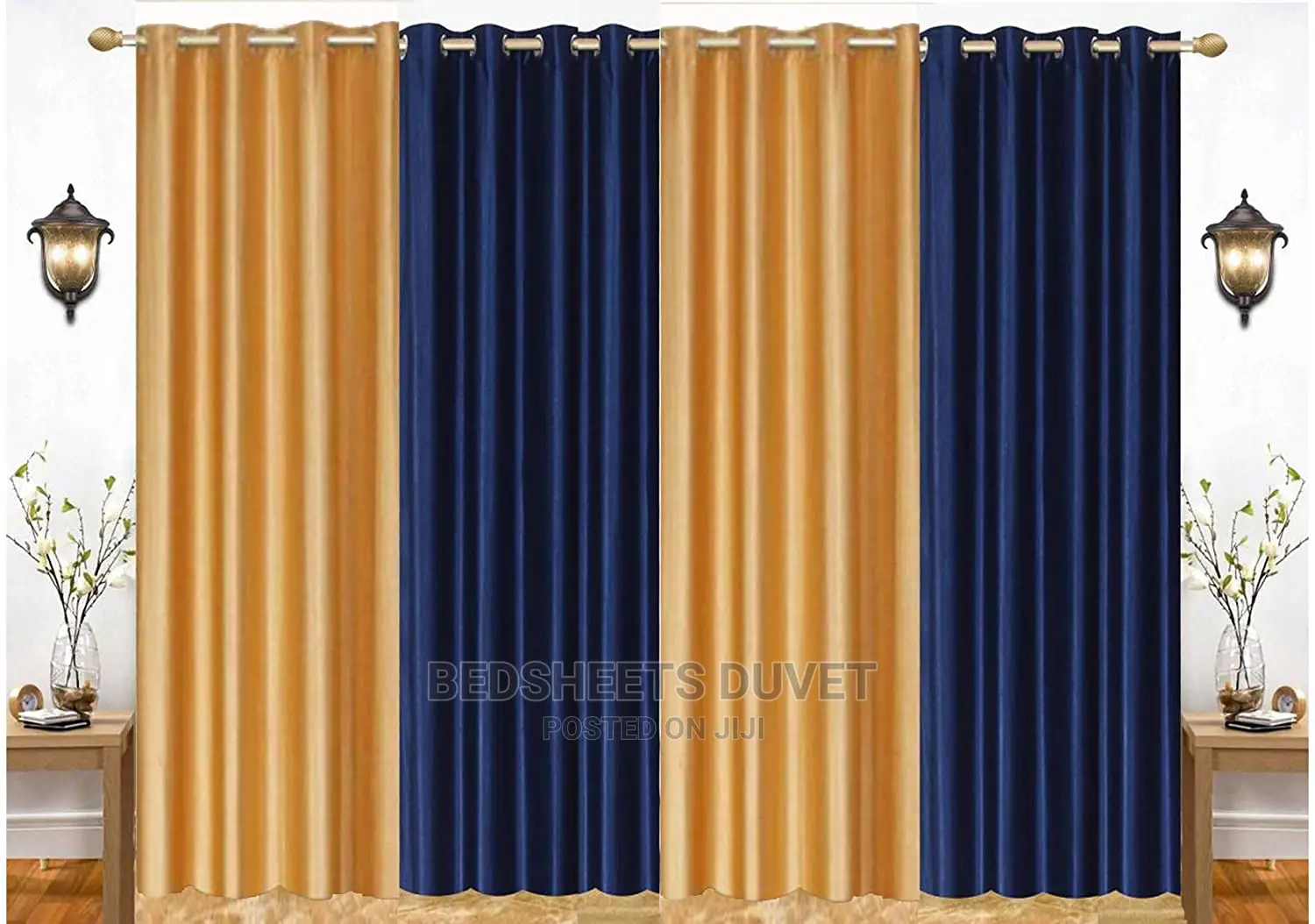 Gold and Blue Curtains