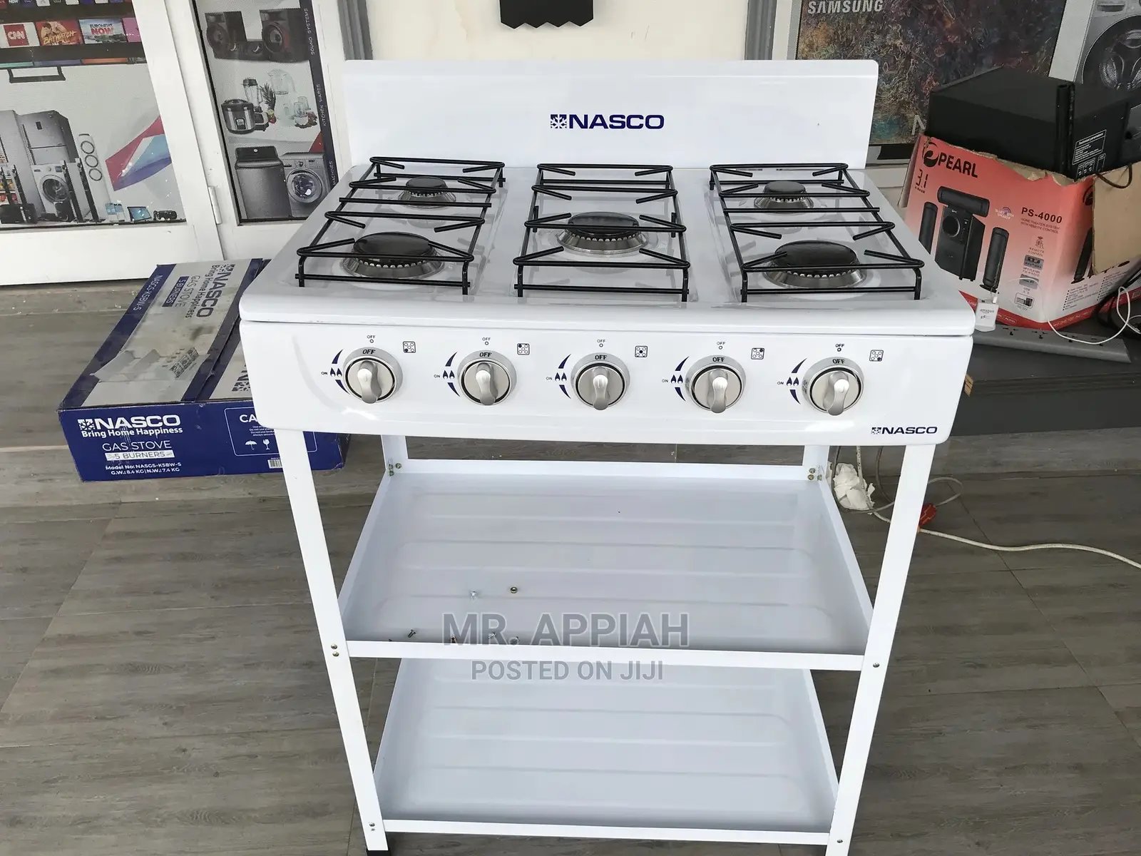 Nasco 4 Burner Gas Cooker Stainless Steel Oven and Grill