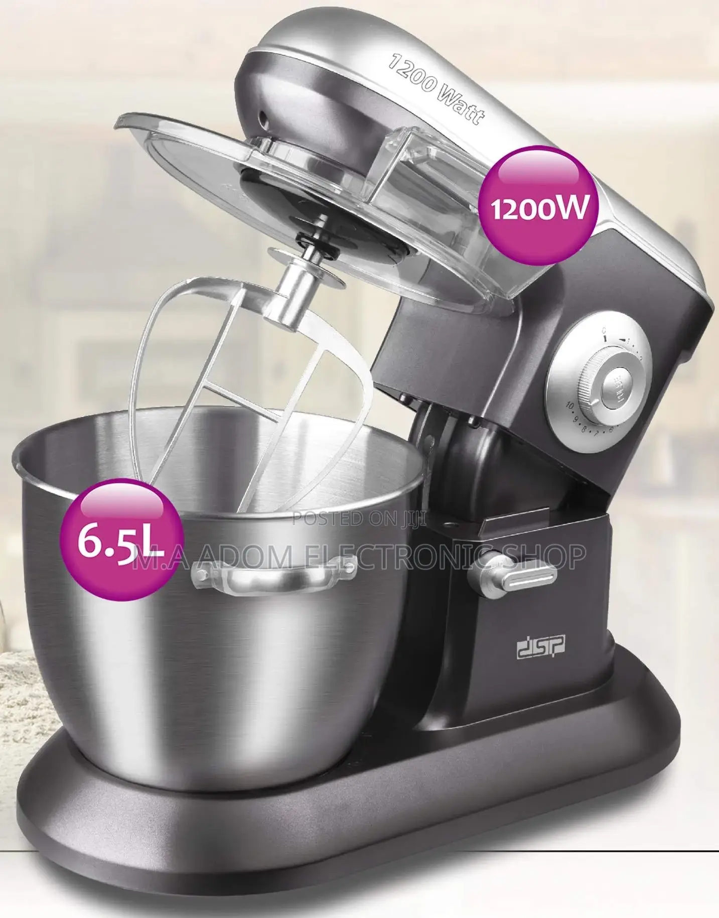 DSP Stand Mixer 3 in 1 Food Processor 6.5 Litre 1200W Mixer
