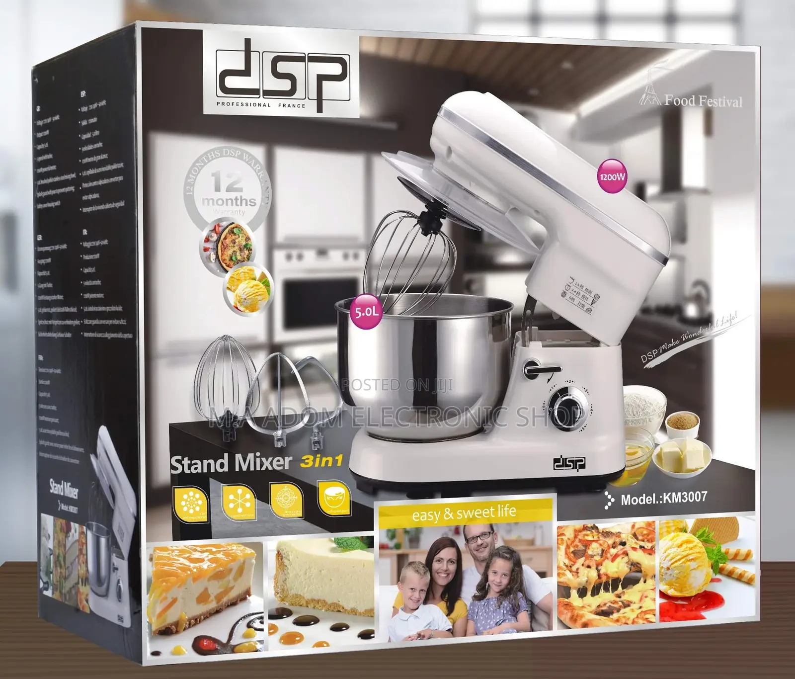 DSP 3 in 1 5.0 Litres Electric Mixer for Whisking Etc