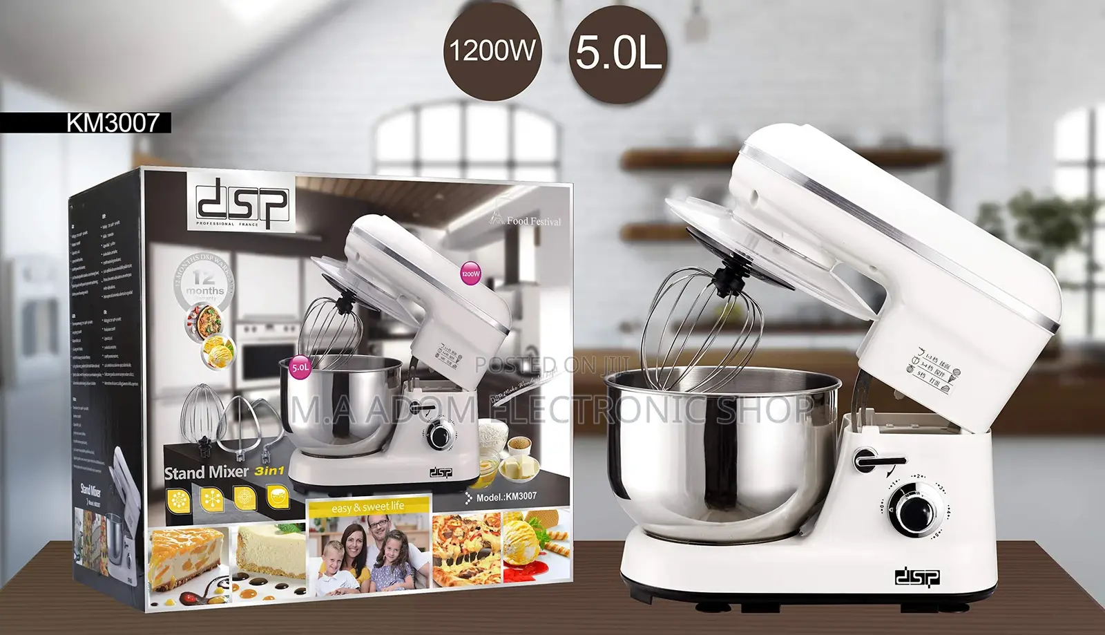 Stand Mixer 3 in 1 5.0 Litres