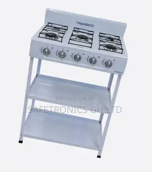 Nasco 5 Burner Gas Stove With 2 Shelve Stands NASGS-K5CSS-S