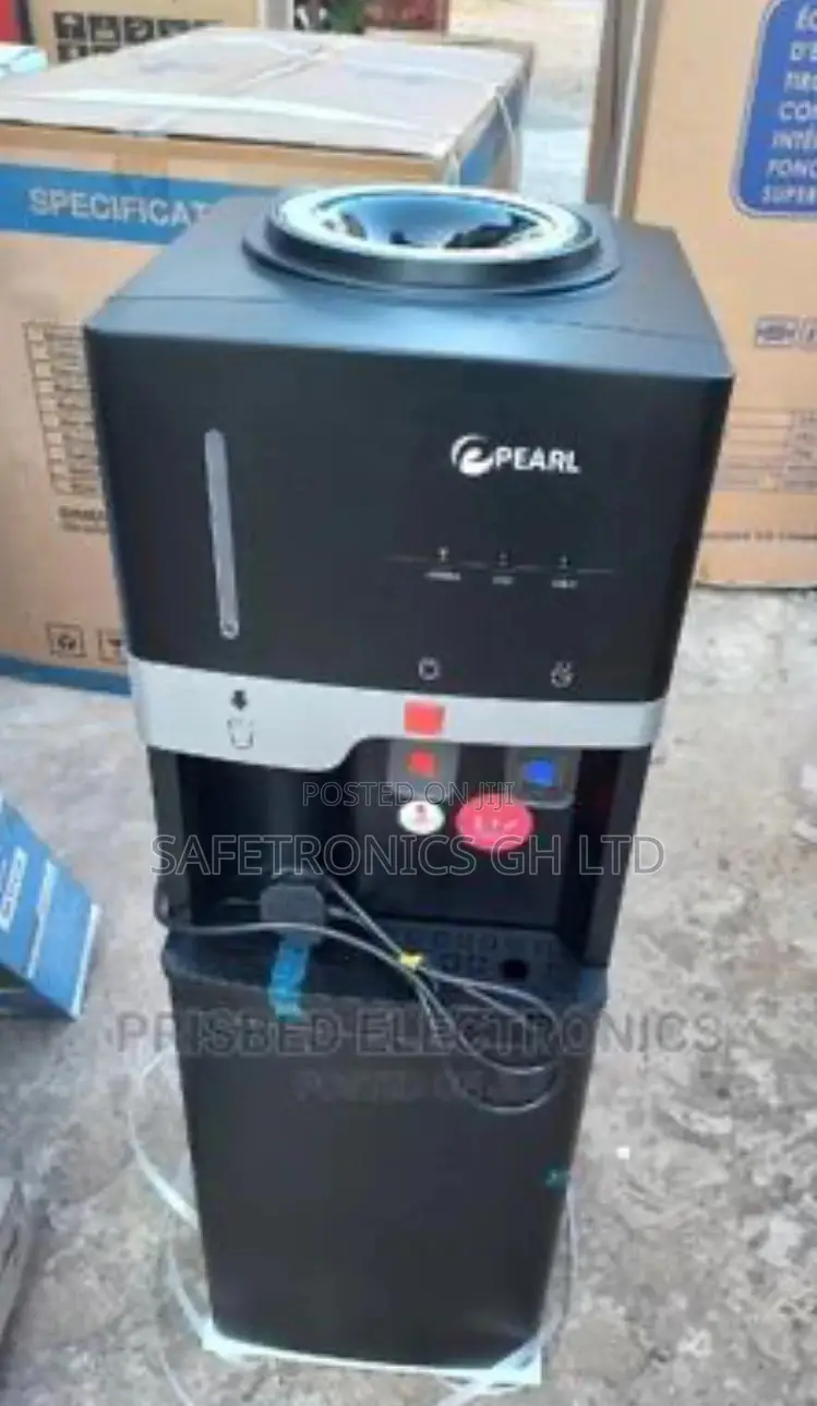 Pearl Water Dispenser With Fridge – Black PWD-1117FBL