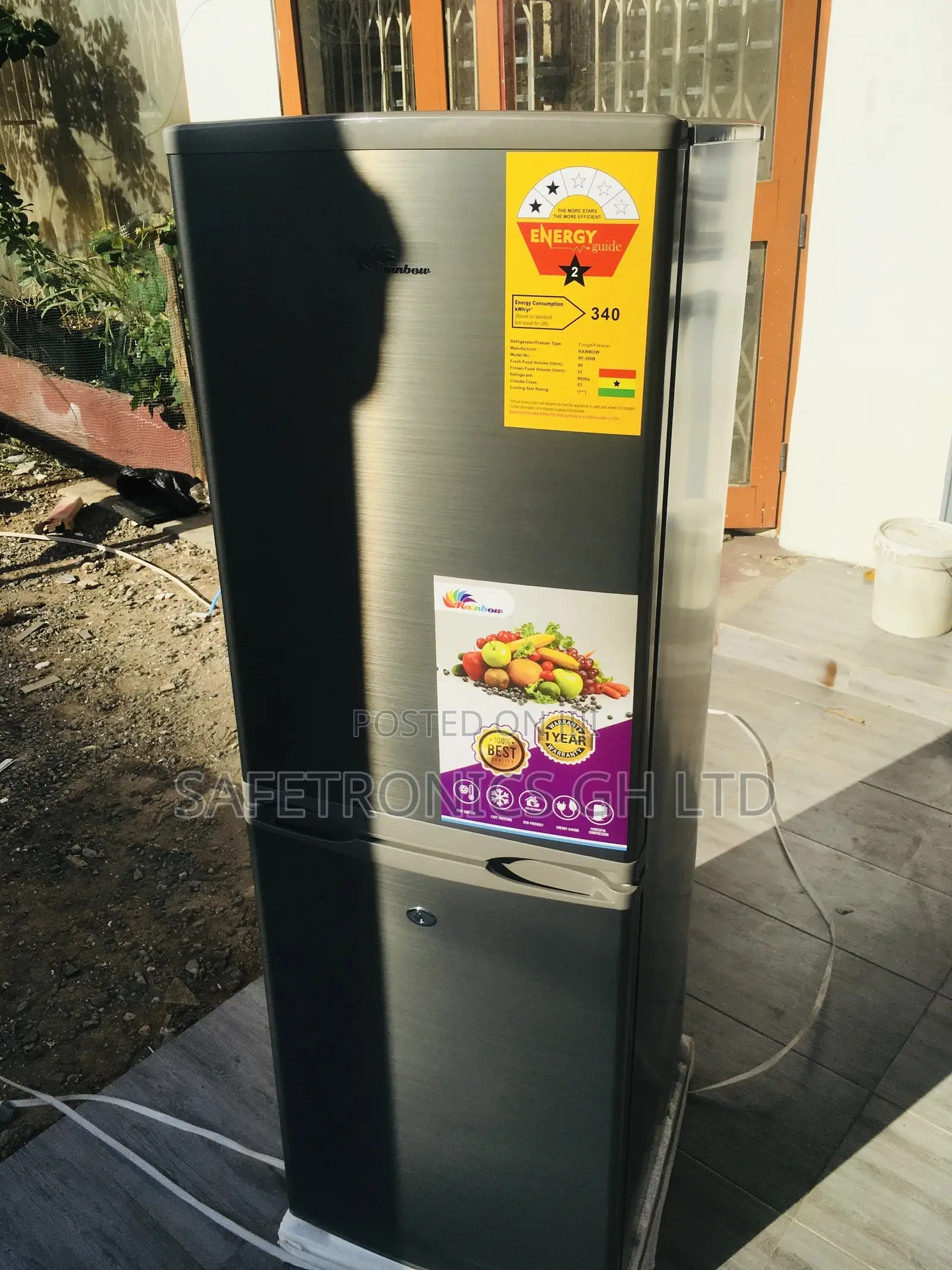 RF-200B Rainbow 140L Bottom Freezer Refrigerator
