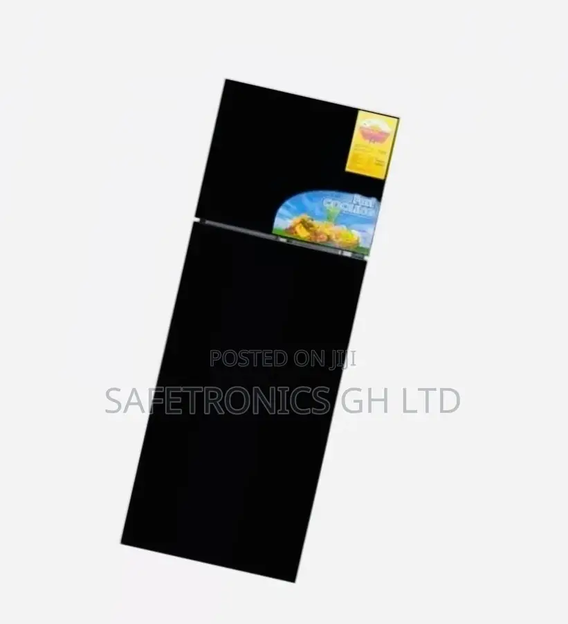 Pearl 420ltr Top Freezer Fridge Black Glass PF-55BG