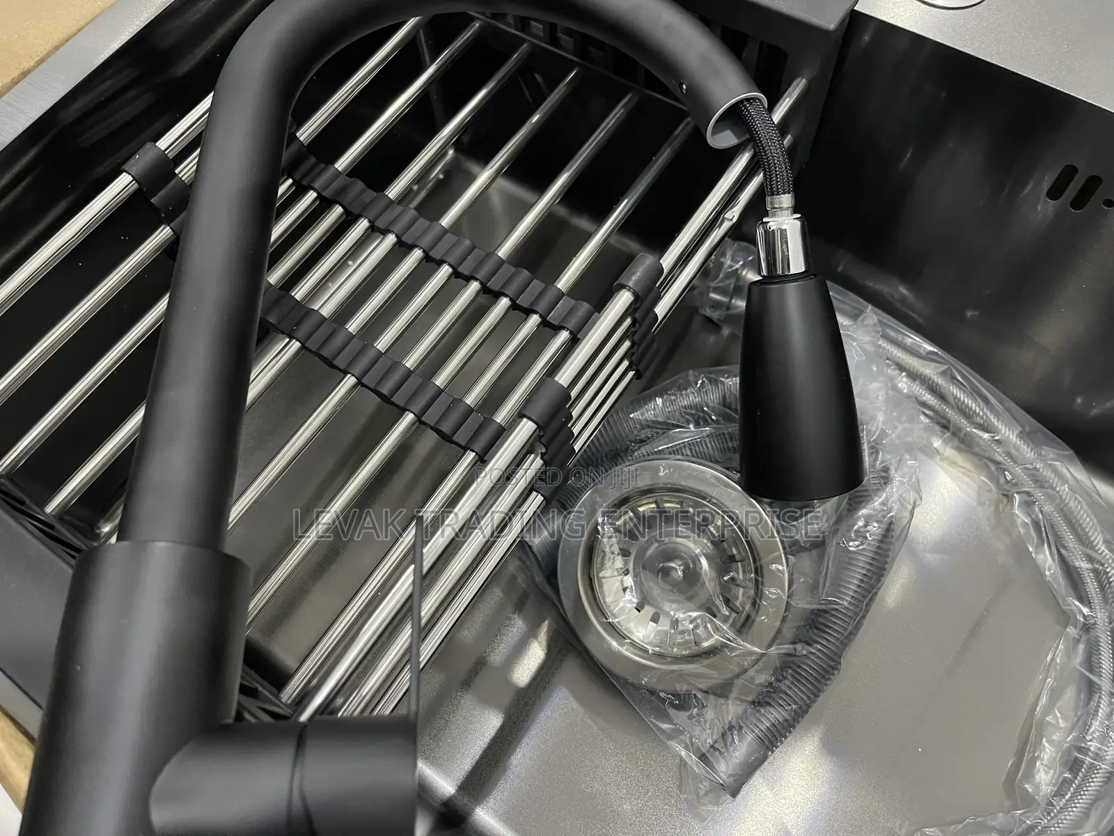 Black Kitchen Sink - Pull Out Faucet- Matte Black Sink