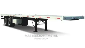 White Flatbed Semi Trailer