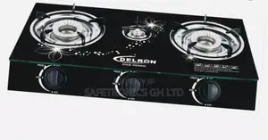 Delron 3 Burner Glass Top Automatic Stove