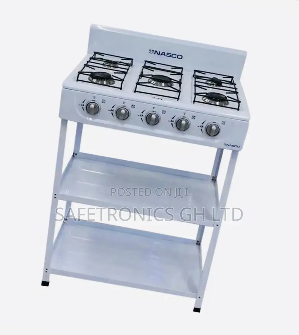Nasco 5 Burner Gas Stove With 2 Shelve Stands NASGS-K5CSS-S
