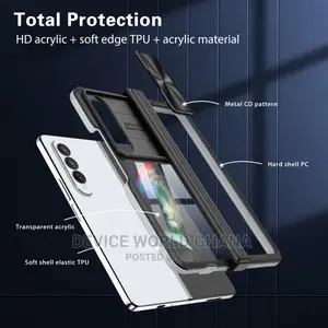 Samsung Z Fold 4 Case With Camera and Hinge Protection Clear
