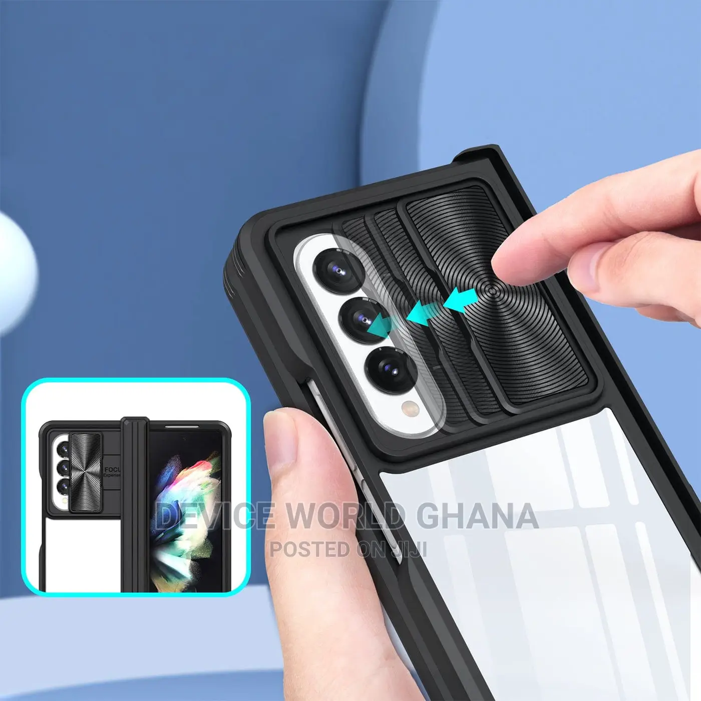 Samsung Z Fold 4 Case With Camera and Hinge Protection Clear