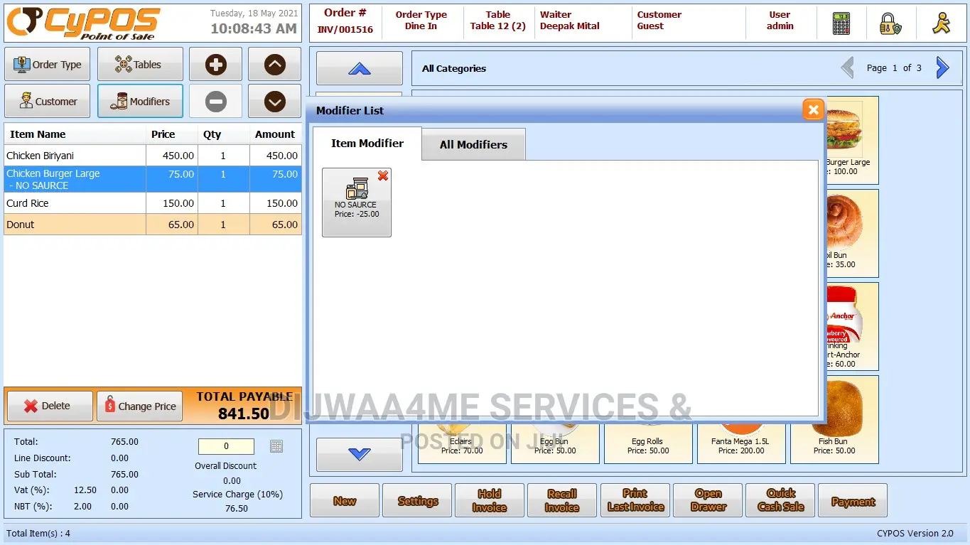 Restaurant Point of Sale System