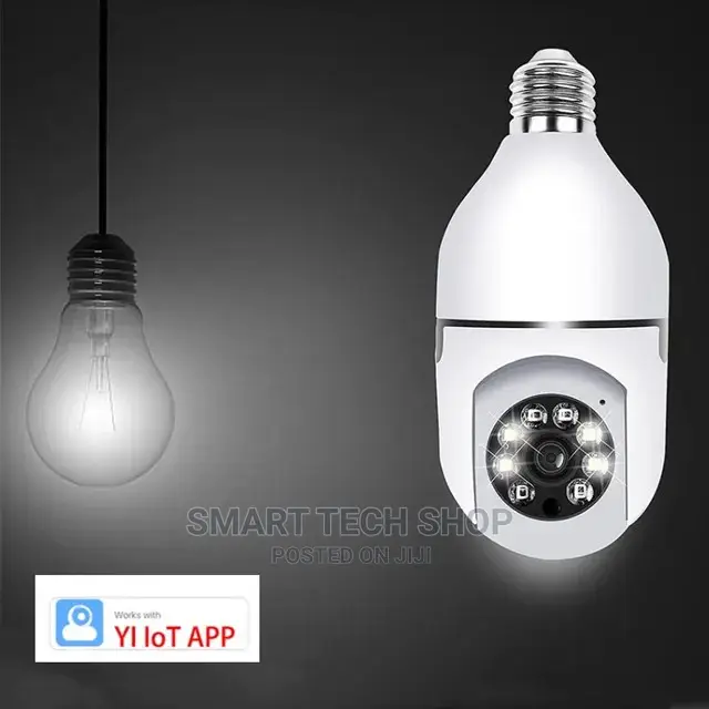 3MP Smart TUYA Wi-Fi PTZ Home Security Bulb Camera With Mic