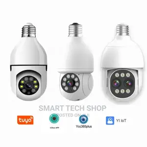 3MP Smart TUYA Wi-Fi PTZ Home Security Bulb Camera With Mic