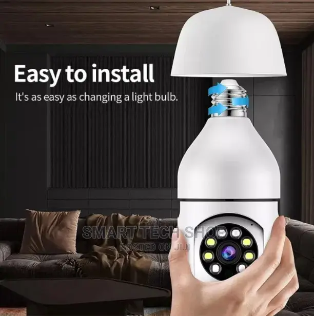3MP Smart TUYA Wi-Fi PTZ Home Security Bulb Camera With Mic