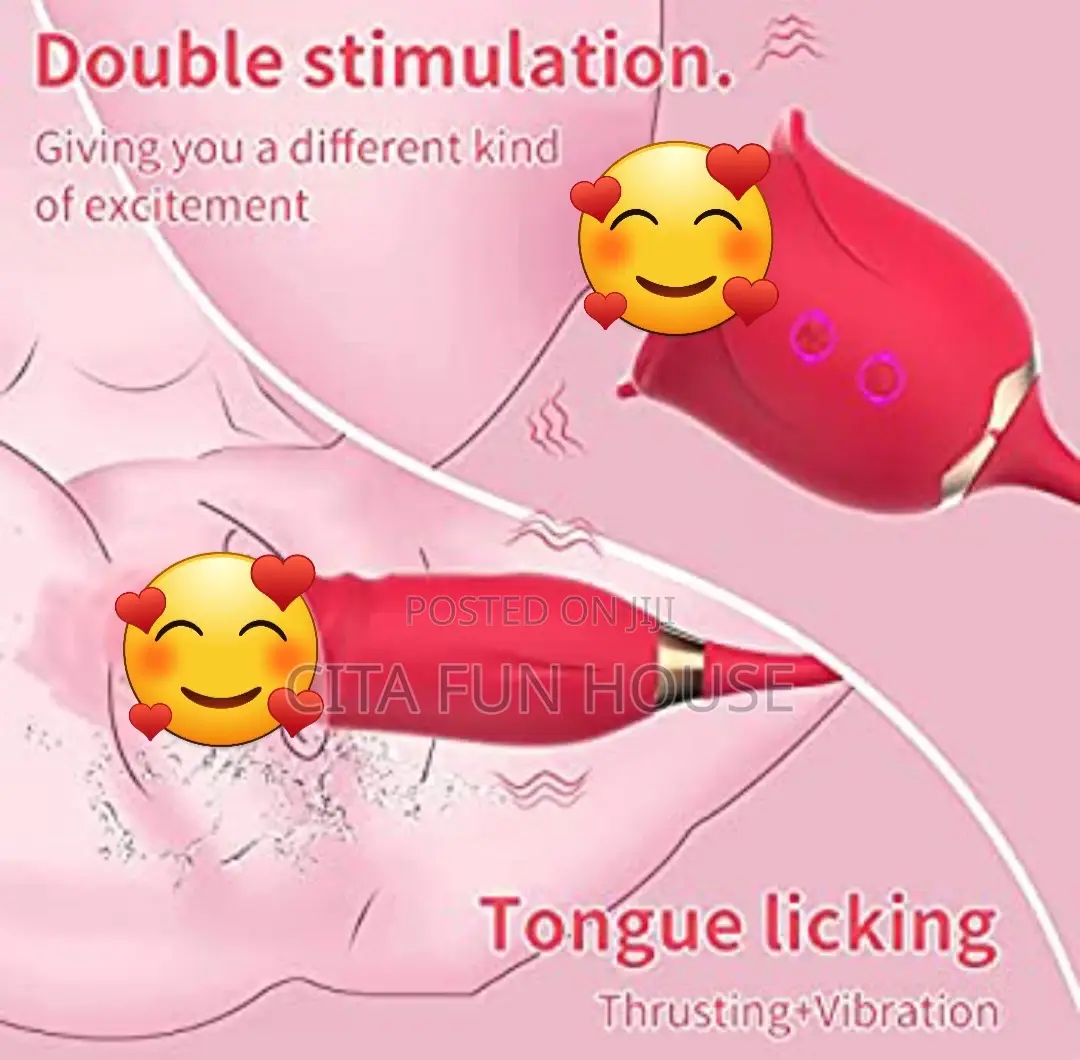 Rose Thrusting Clit Licker/ Dildo Vibrator