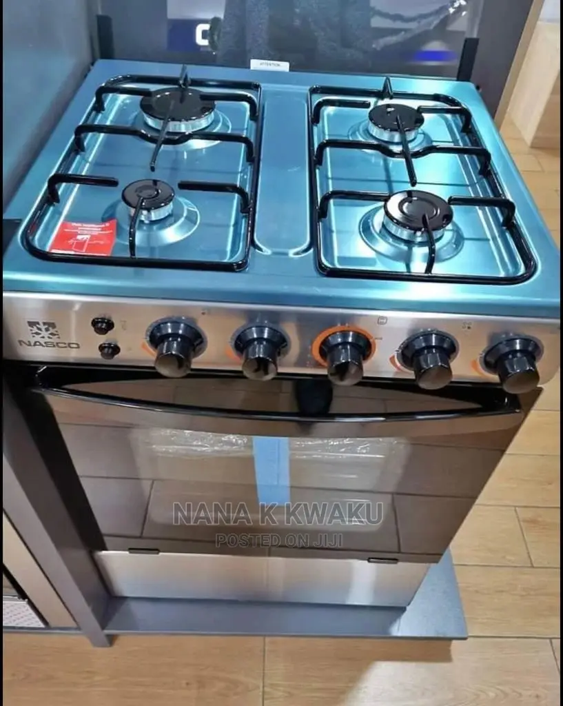 Silver Colour Nasco 4 Burner 60mx60m Cooker With Oven Grill