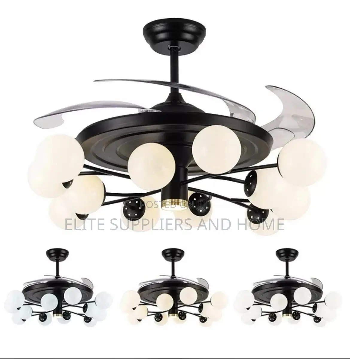 Integrated Ceiling Fan With Light Design