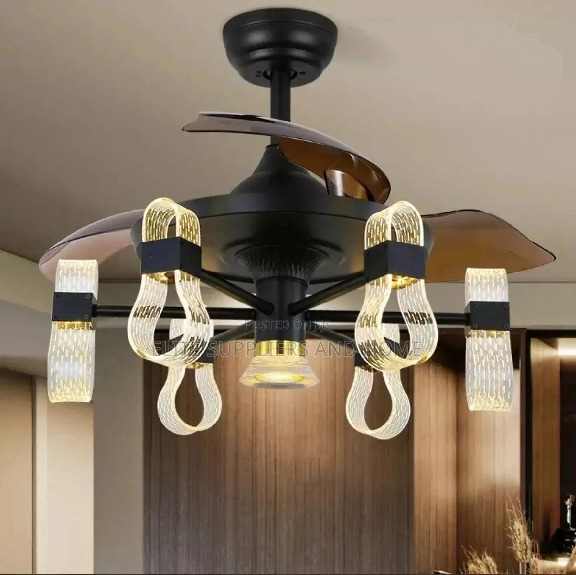 Integrated Ceiling Fan With Light Design