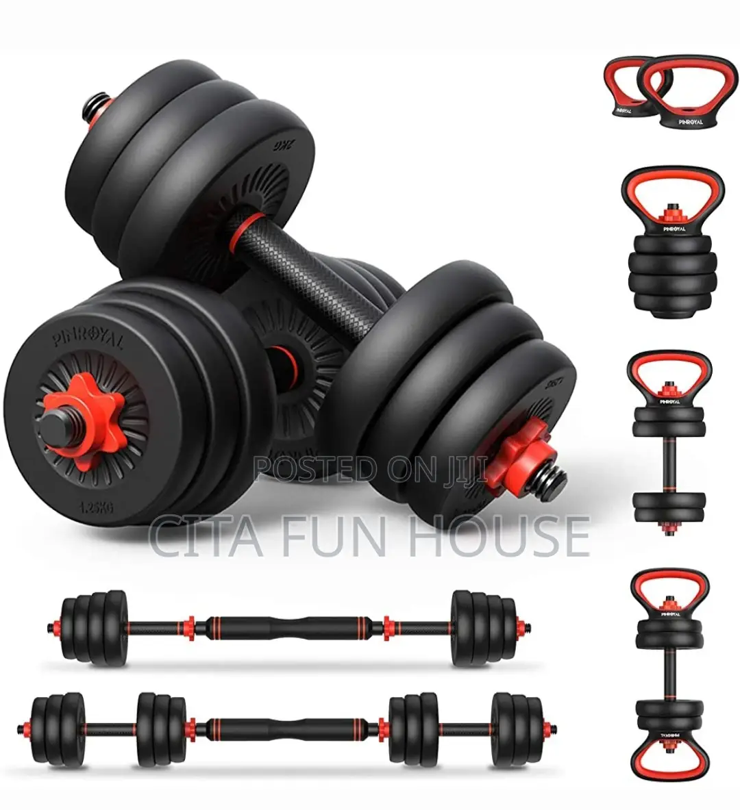 8 in 1 Multi-Function Adjustable Dumbells + Kettlebell 40kg