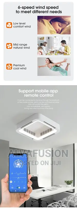 Smart Bladeless Fan Ceiling Light Intelligent Remote Control