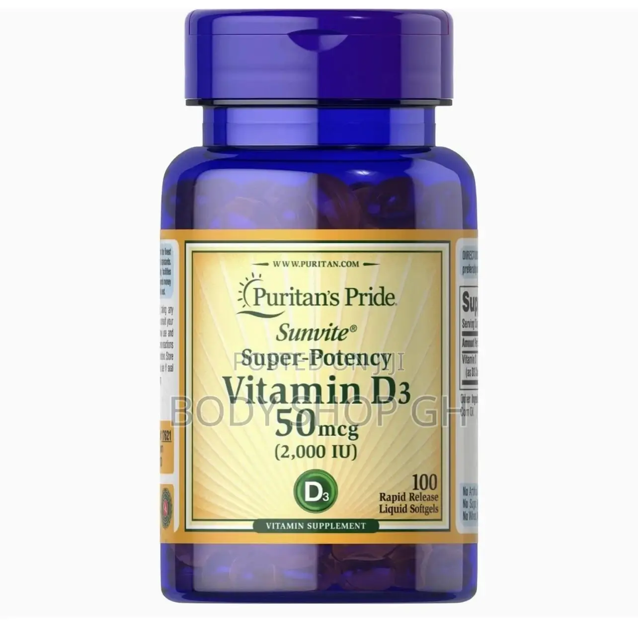 Puritan's Pride Vitamin D3 2000 IU-100 Softgels