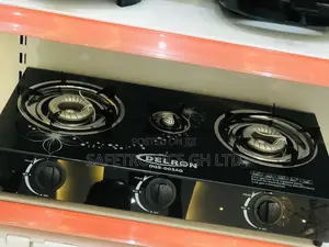 Delron 3 Burner Glass Top Automatic Stove