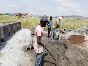 Block Cutting Team and Construction Work