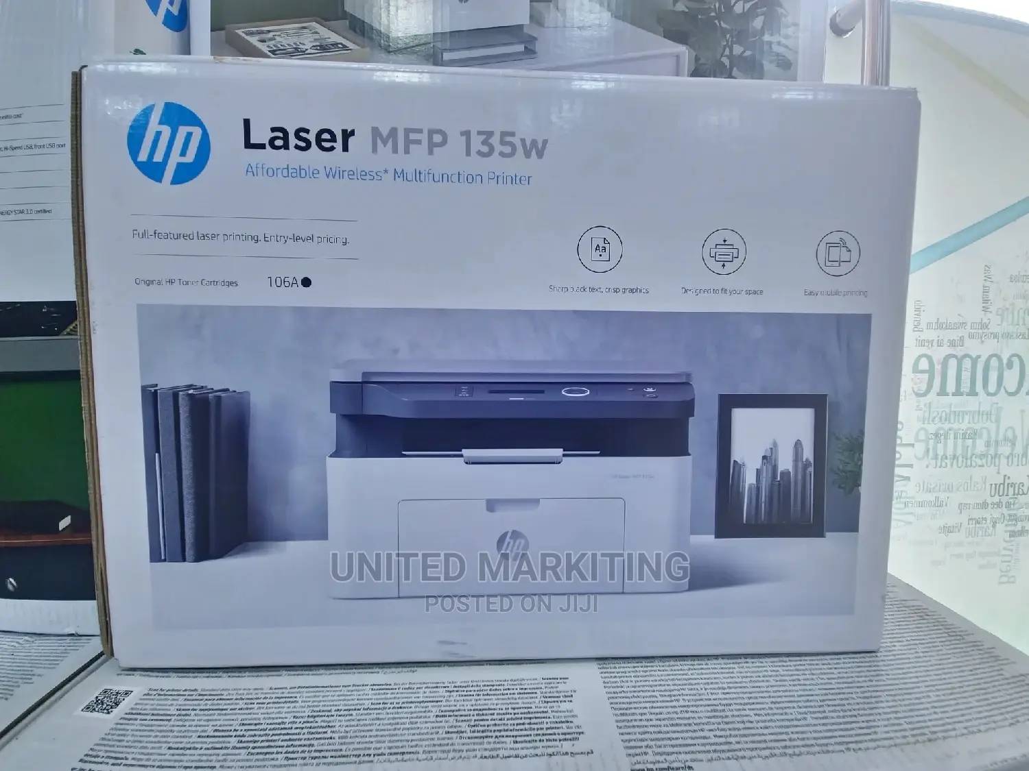 HP 135W Multifunction Laser Printer, White