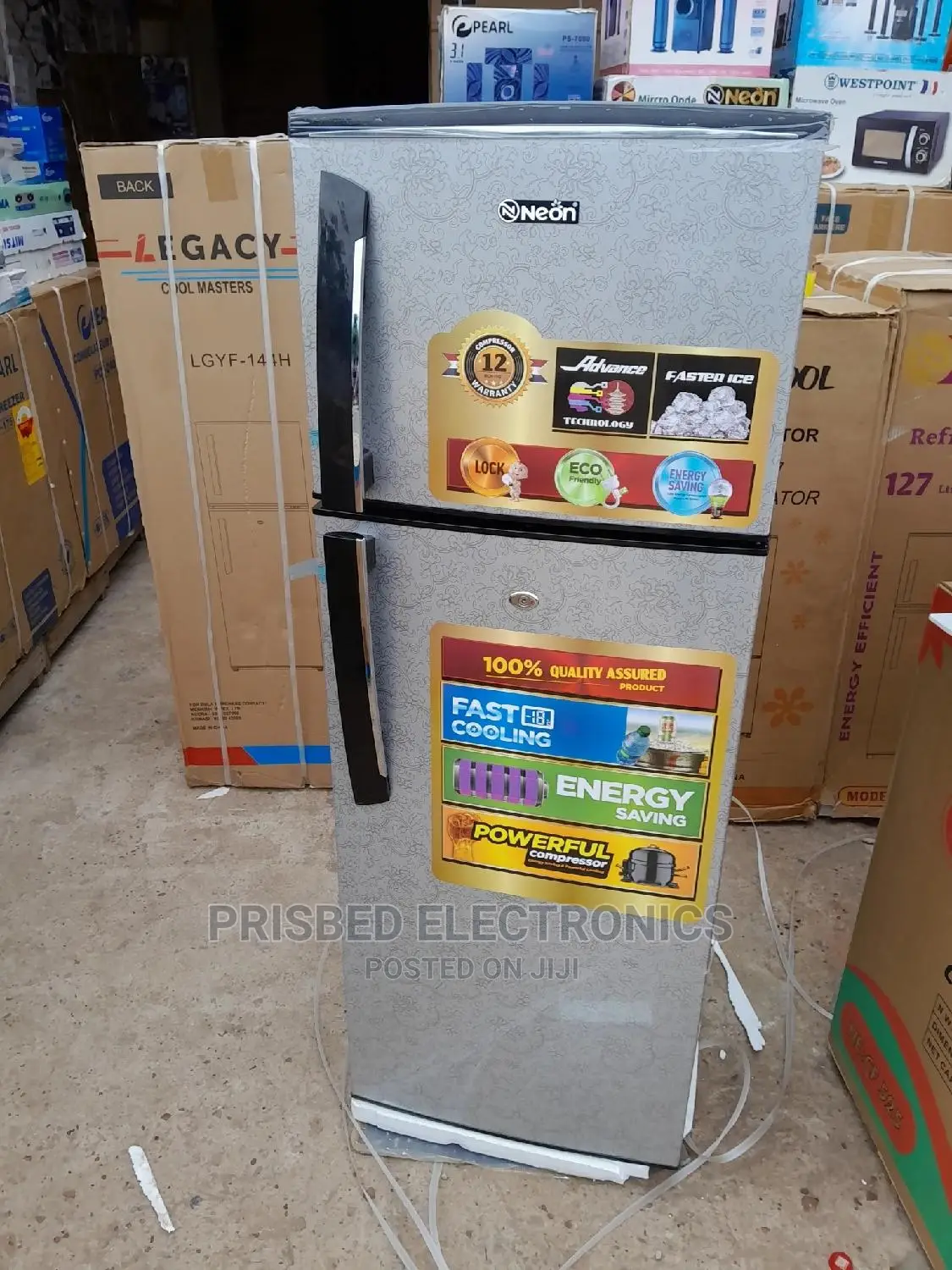 Neon Double Door Fridge 200 Litres Top Freezer