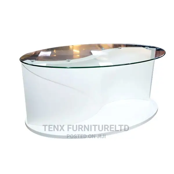 Coffee Table With 2 Stool (Glass Top)Wooden Base