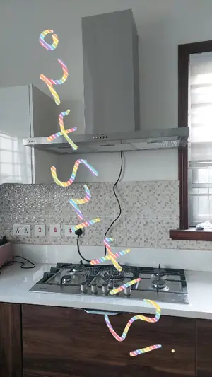 Silver 90 X 60cm Kitchen Extractor Hood and Gas Hob Stove