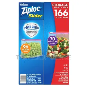 Ziploc Slider Storage Bag, Variety Pack, 166-Count