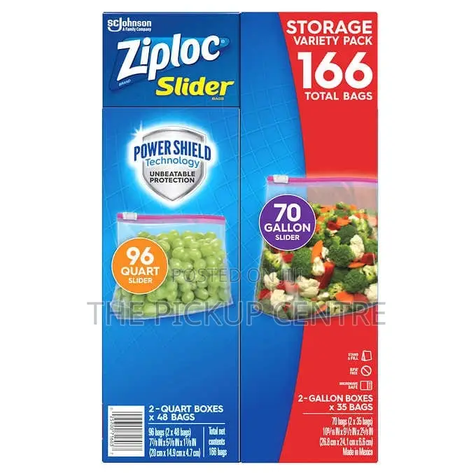 Ziploc Slider Storage Bag, Variety Pack, 166-Count