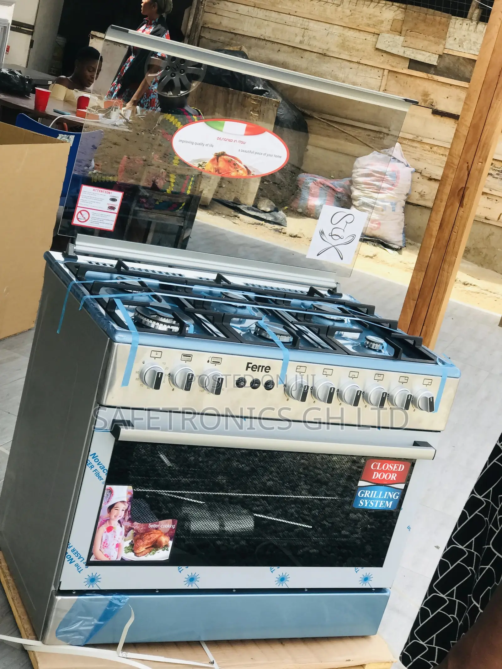 Ferre 60x90 (6B) All Gaz 4BURNER Gas Oven With Grill