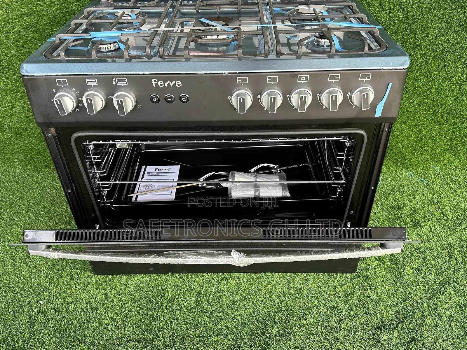 Black 60x90 (6B) Inox Ferre Gas Cooker