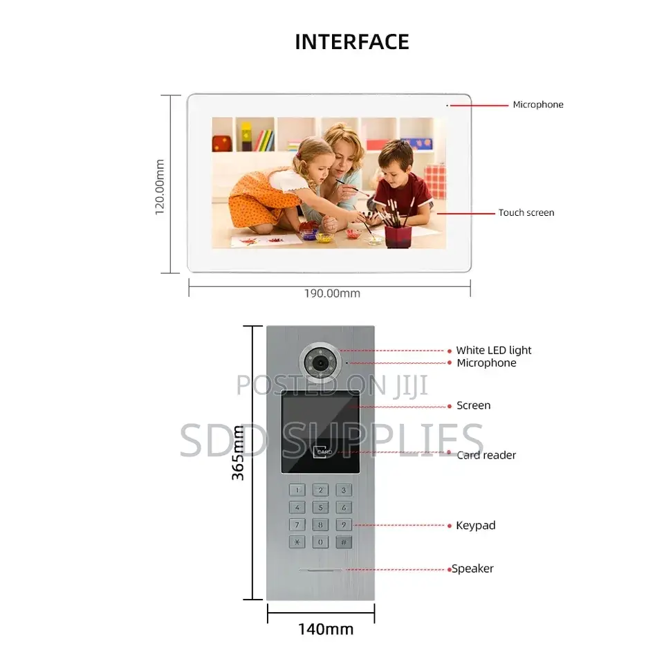 Whole Villa Apartment Video Intercom System IP With Lock