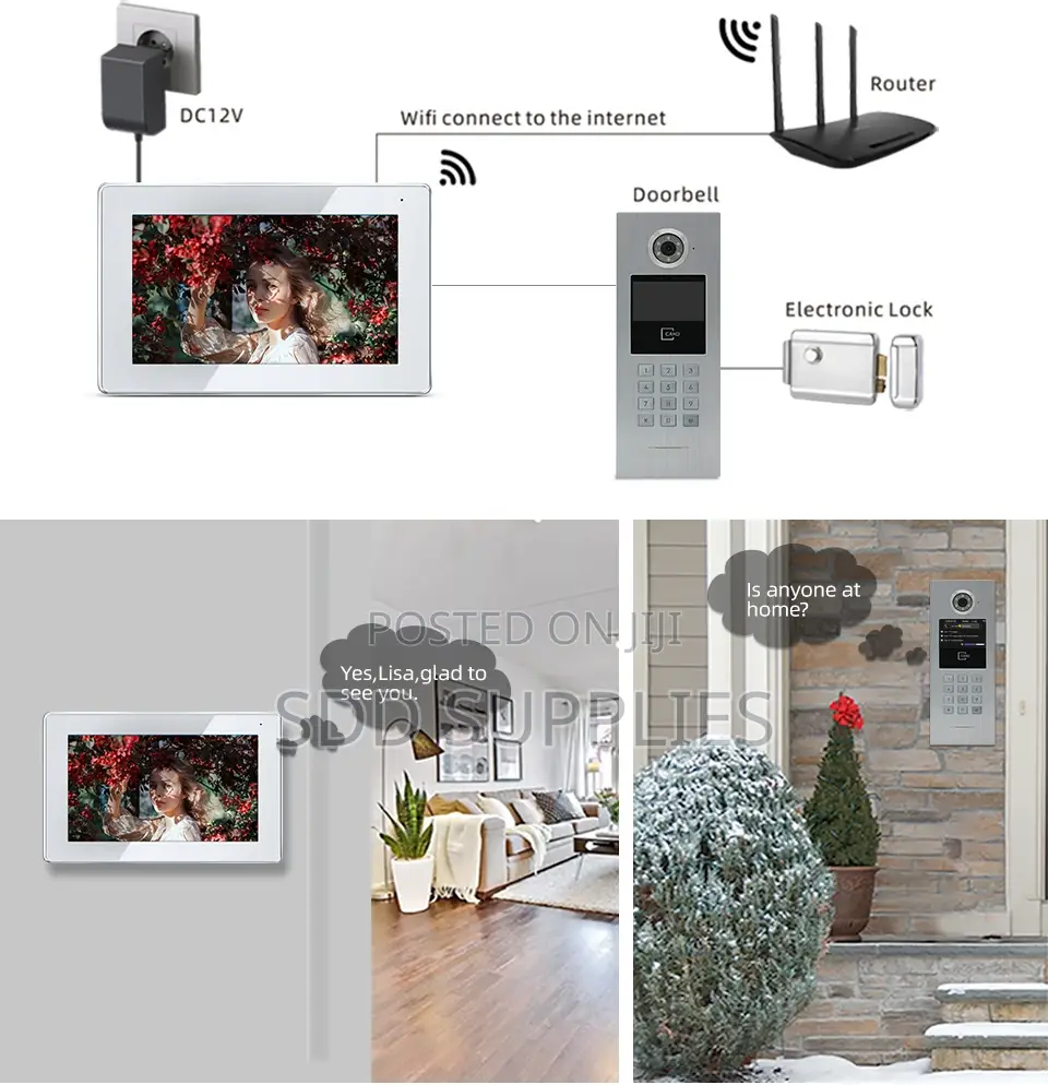 Whole Villa Apartment Video Intercom System IP With Lock