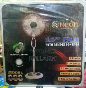 Neon Remote Control Standing Fan