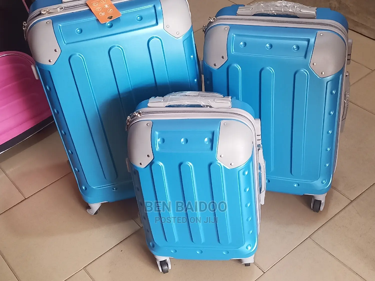 Plastic Suitcase Trolley 3 Piece