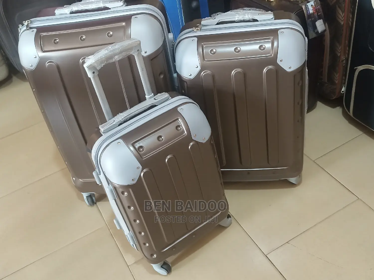 Plastic Suitcase Trolley 3 Piece