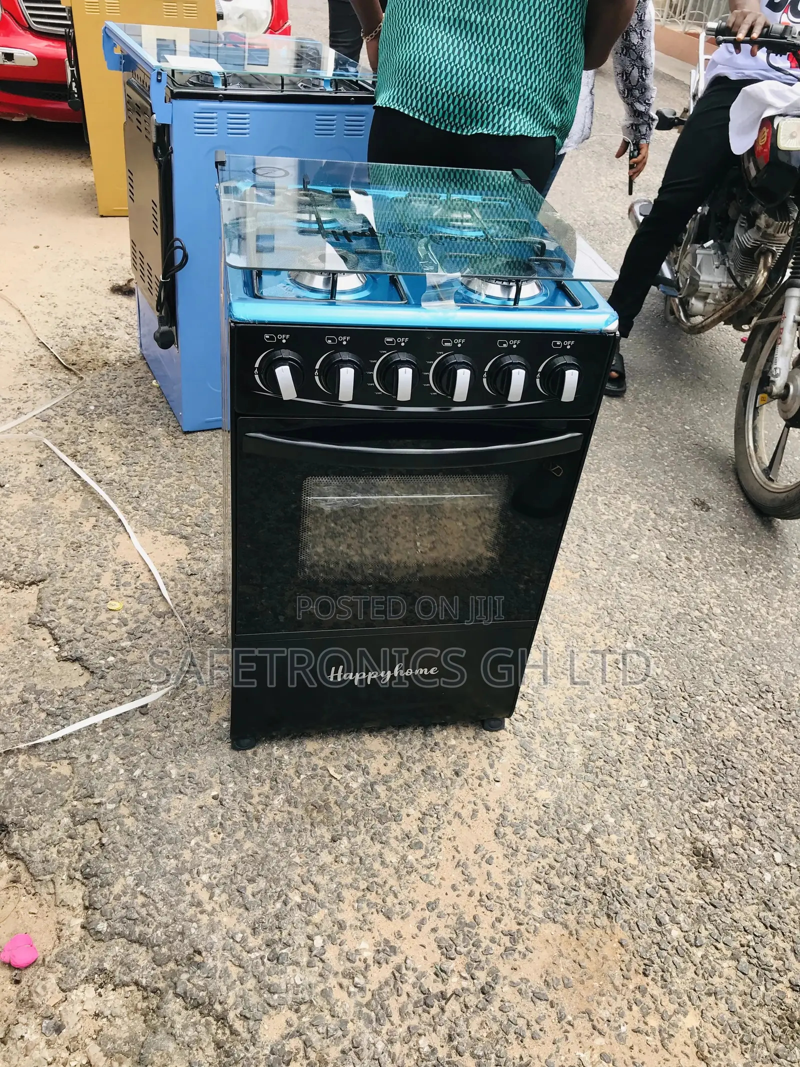 Happy Home Black 4 Gas Burner Oven With Grill