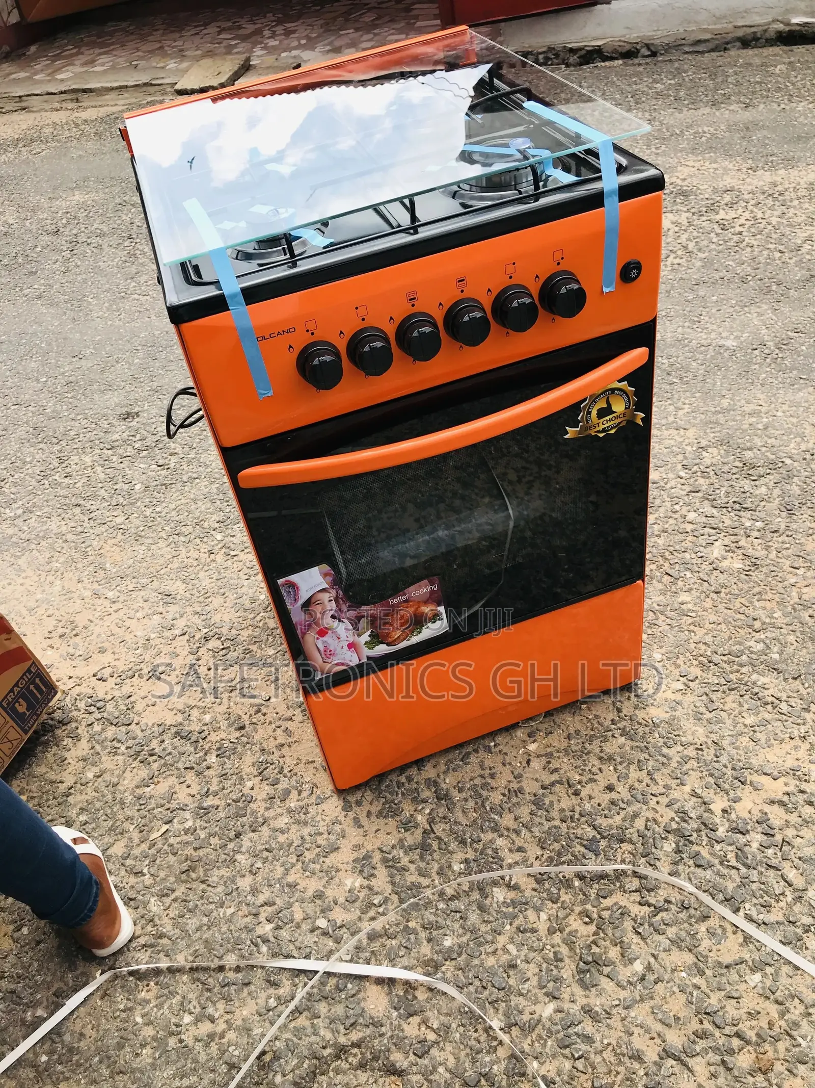 Available Orange Volcano 4 Burner Gas Cooker